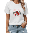 thumbnail image 1 of White Print T-Shirt Graphic Tee Cute Strawberry Pun Art Weekend Picnic Outfit S-5XL, 1 of 5