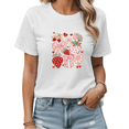 thumbnail image 1 of White Print T-Shirt Graphic Tee Strawberry Bow Gift For Cottagecore Enthusiasts S-5XL, 1 of 5