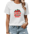 thumbnail image 1 of White Print T-shirt Graphic Tees Cute Strawberry Basket Print Summer Picnic Shirts S-5XL Tops, 1 of 5
