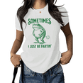thumbnail image 1 of White Print Tshirt Graphic Tees Shirts Cute Frog Joke Graphic Casual Streetwear S 5XL Tops, 1 of 5