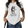 thumbnail image 1 of White Print Tshirt Graphic Tees Shirts Funny Coffee Frog Weird Humor Casual Summer S 5XL Tops, 1 of 5