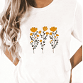 thumbnail image 1 of White Print Tshirt Graphic Tees Shirts S-5XL Cheerful Yellow Floral Daily Effortless for Daily Outfits Tops, 1 of 5