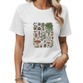 thumbnail image 1 of White Print Tshirt Graphic Tees Shirts Vintage Botanical Mushroom Floral Coquette Inspired Personalized Graphic Wear S-5XL Tops, 1 of 5