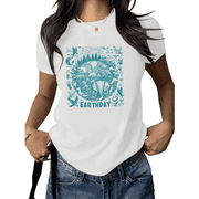 White Print Tshirt Graphic Tees Shirts Wildlife Conservation S 5XL Tops