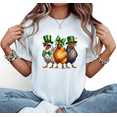thumbnail image 1 of White Print Tshirt Graphic Tees Shirts with St Patricks Day Chicken Shamrock Hat Pattern Festive Casual Wear Tops S-5XL, 1 of 4