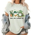 thumbnail image 1 of White Print Tshirt Graphic Tees St Patricks Day LOVE Letters Irish Flag Leprechaun Clovers Shirts S-5XL Casual Tops, 1 of 5