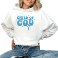 thumbnail image 1 of White Print hoodie Graphic Sweatshirt Womens S-2XL Child Of God Blue Star Cross Print Christian Faith Tops, 1 of 4