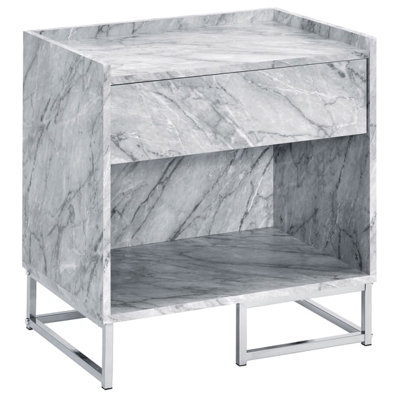 White Printed Faux Marble - Smooth Drawer Storage - Living Room Display - Convenient Access to Essentials