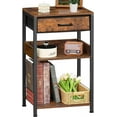 thumbnail image 1 of White Printer Stand with Fabric Drawer, 3 Tier Industrial Side Table, Modern Small Printer Desk Holder with Storage Shelf,Multi-Functional Bedside Tables for Home Office Fax Machine Scanner, 1 of 16