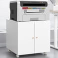 thumbnail image 1 of White Printer Stand with Universal Wheels - 360° Rotation for Mobility, 1 of 7