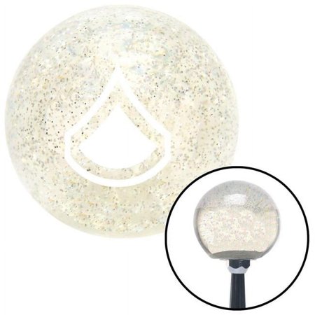 White Private First Class Clear Metal Flake Shift Knob with M16 x 1.5 Insert Auto Brody