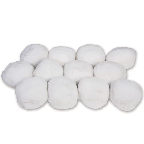 White Puff Snow Balls, 4" (Pack of 12)