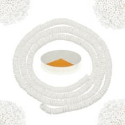 White Puka Shells for Jewelry Making Kit for Adults - 24 Inches White Clam Chip Seashells Beads Strand with 10 Yards Stretch Cord - Natural Shell Beads for Bracelets, Necklaces, Chokers and Anklets