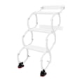 thumbnail image 1 of White Pull Down Attic Ladder 3-Steps, Retractable Folding Stairs with Armrests, Telescoping Step Ladders, Wall-Mounted Retractable Ladder, 29.5 in Height for Loft, Garage, Warehouse, 1 of 15