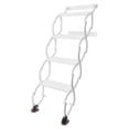 thumbnail image 1 of White Pull Down Attic Ladder 4-Steps, Retractable Folding Stairs with Armrests, Telescoping Step Ladders, Wall-Mounted Retractable Ladder, 39.3 in Height for Loft, Garage, Warehouse, 1 of 15