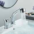 White Pull Out Bathroom Sink Faucet Hot Cold Water Mixer Crane Lift Up