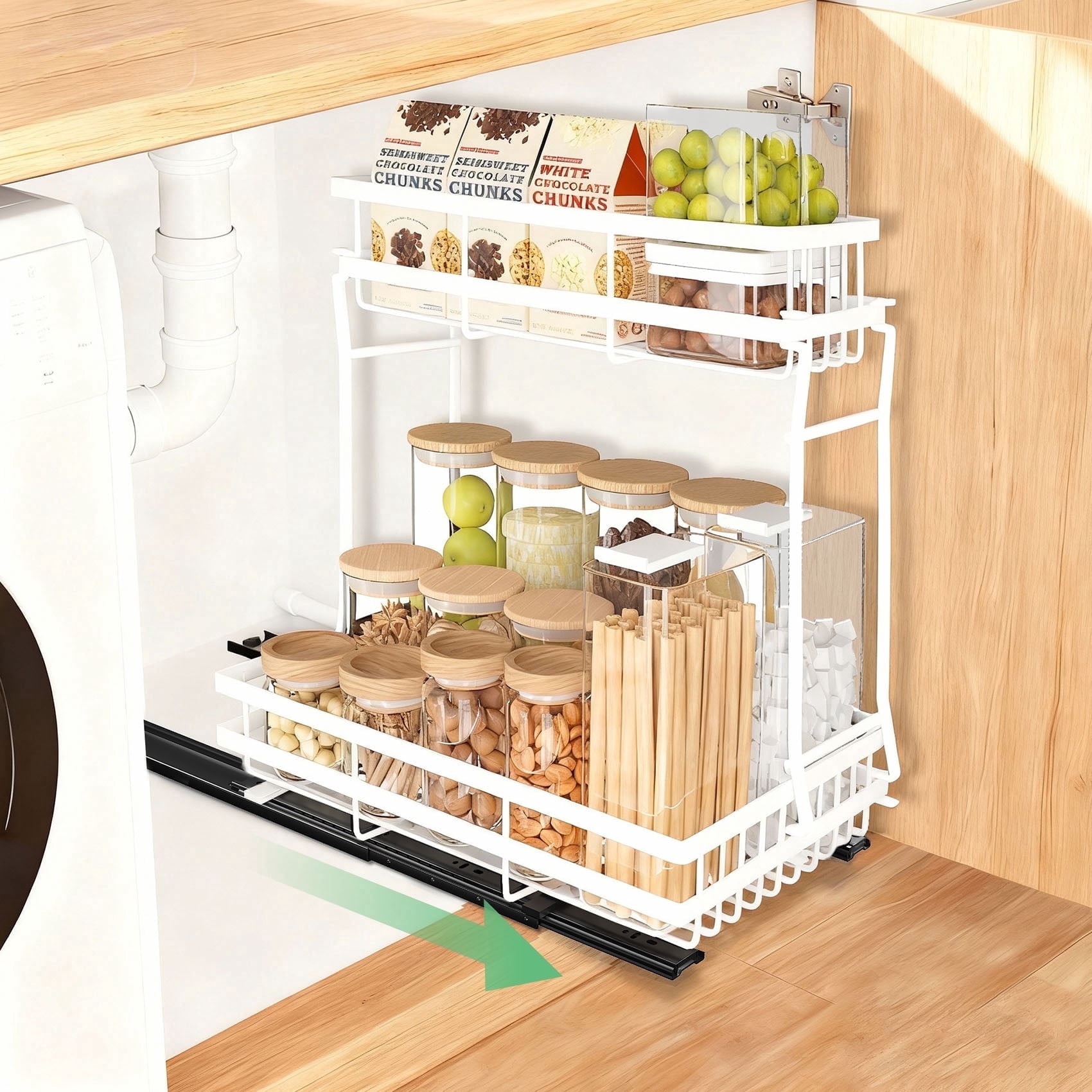 Undercounter Storage Rack Glovv 2-Tier Kitchen Bathroom Under Sink Organizers and Storage with ...