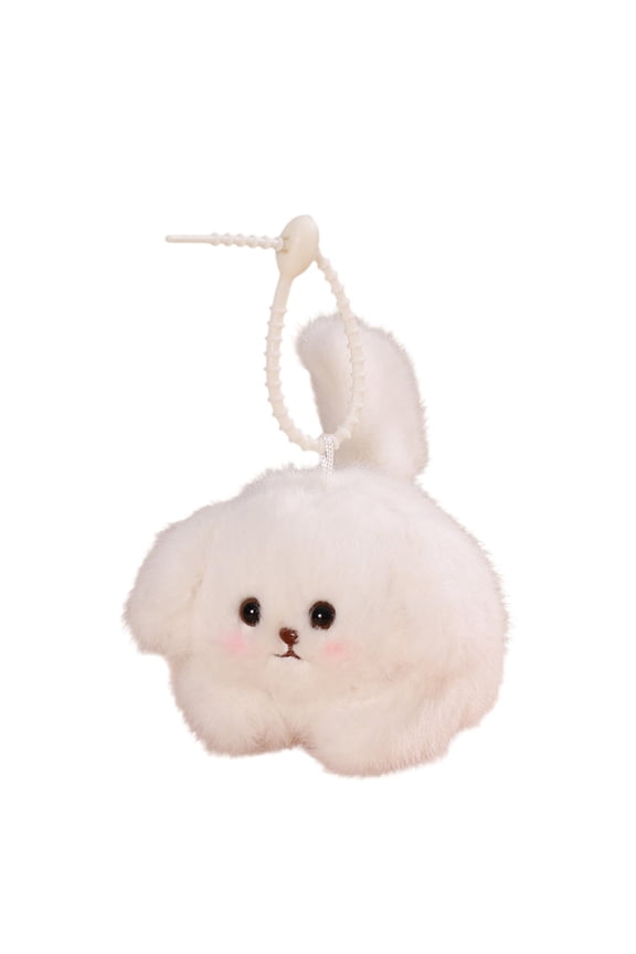 White Pull Rope Wagging Tail Kitty Plush Toy That Calls For Backpack Keychain Gift
