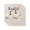 thumbnail image 1 of White Pumpkin Cloth Napkins Set of 6 Reusable Dinner Napkins, Thanksgiving Fall Autumn Harvest Seasonal Cocktail Napkin Washable Table Napkins for Wedding/Holiday Party/Baby Shower 20"x20", 1 of 7