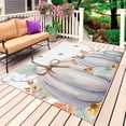thumbnail image 1 of White Pumpkin Fall Outdoor Rug for Patio/Deck/Porch, Non-Slip Large Area Rug 5 x 8 Ft, Thanksgiving Botanical Leaves Farmhouse Indoor Outdoor Rugs Washable Area Rugs, Camping Rug Carpet Runner, 1 of 8