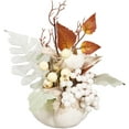 thumbnail image 1 of White Pumpkin Maple Tabletop Centerpiece Decor for Fall Thanksgiving Table Wood Sign Harvest Decoration with White Berry for Harvest 4*8inches, 1 of 8
