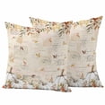thumbnail image 1 of White Pumpkin Outdoor Waterproof Pillow Covers, Vintage Thanksgiving Autumn Leaves Decorative Square Throw Pillowcase Sofa Cushion Sham for Patio/Couch/Chair, 16"x16" 2 Pack, 1 of 8