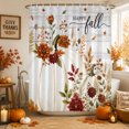 thumbnail image 1 of White Pumpkins Fall Shower Curtains for Bathroom, Thanksgiving Floral Botanical Grey Wood Waterproof Fabric Shower Curtain, Decorative Bathroom Curtain for Bathtub, 72"x84", No Hooks Included, 1 of 9