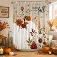 thumbnail image 1 of White Pumpkins Fall Shower Curtains for Bathroom, Thanksgiving Floral Botanical Rustic Waterproof Fabric Shower Curtain, Decorative Bathroom Curtain for Bathtub, 72"x84", No Hooks Included, 1 of 9