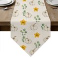 thumbnail image 1 of White Pumpkins Fall Table Runner Linen Burlap Table Runner 36 Inches Small Thanksgiving Eucalyptus Farmhouse Dresser Scarves for Kitchen Island Coffee Dining Room Party Holiday Decoration 13"x36", 1 of 8