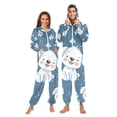 thumbnail image 1 of White Puppy Flowers Adult Onesie Pajamas Slim Fit Christmas One Piece Suit Pjs for Women and Men Hooded Zipper, 1 of 7