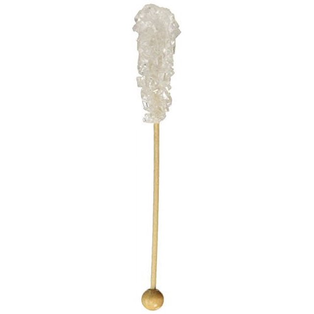 White Pure Cane Sugar Swizzle Stick Candy Stick, 10 Count