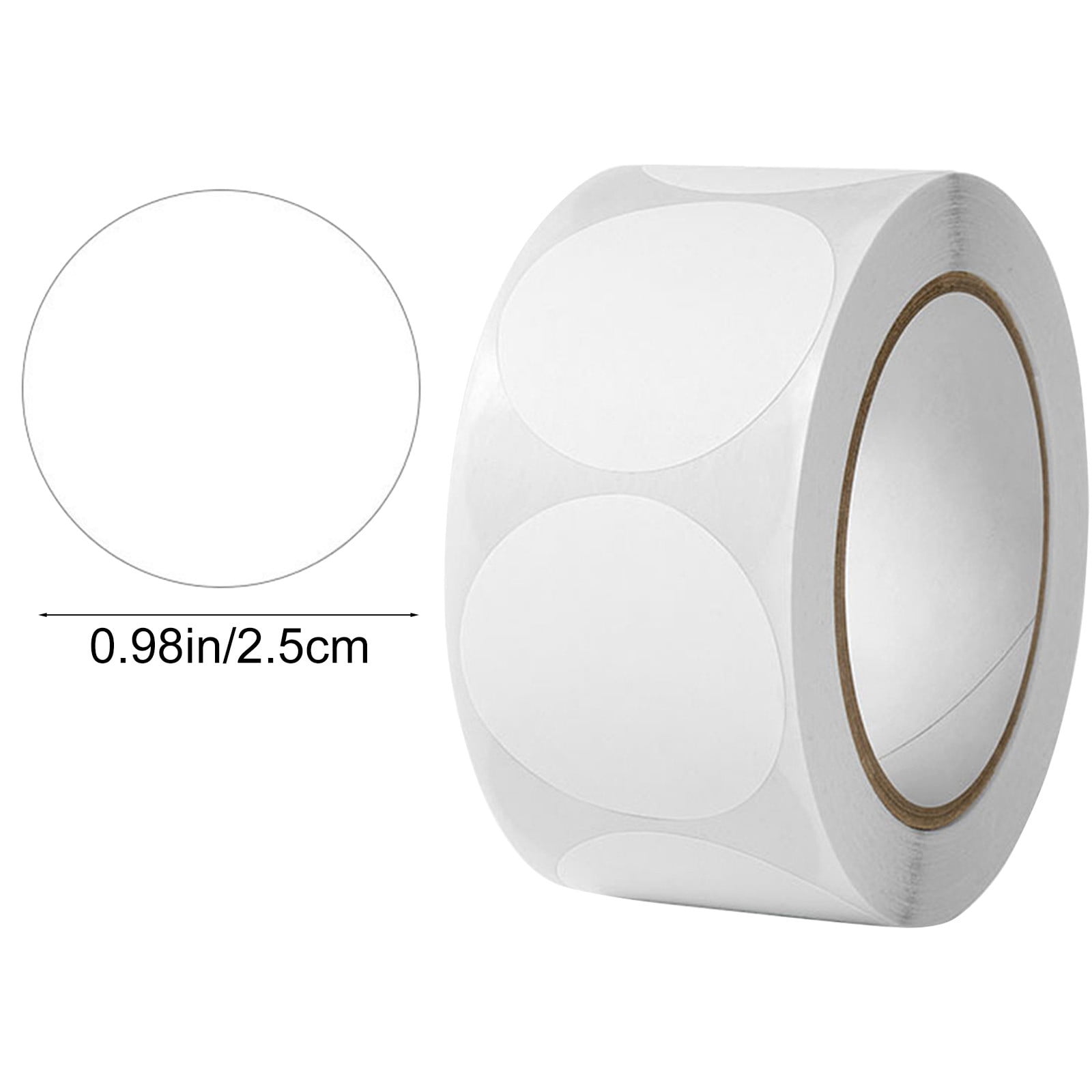 White Pure White Round Dot Stickers 2.5Cm 500-Pack, Perfect For ...