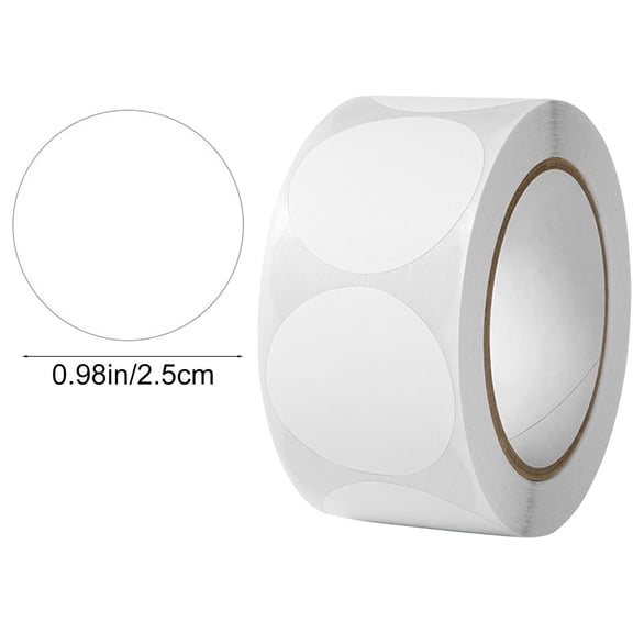 White Pure White Round Dot Stickers 2.5Cm 500-Pack, Perfect For Minimalist Labeling Clean Craft Designs And Discreet Marking On Dark Colored Surfaces
