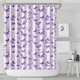 thumbnail image 1 of White Purple Butterfly Flower Pattern Shower Curtain 72"x84" ,Bathroom Decorative Shower Curtains Set with 12 Hooks,Modern Waterproof Washable Shower Curtain, 1 of 6