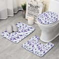 thumbnail image 1 of White Purple Butterfly Plant Pattern Bathroom Rugs Sets 3 Piece,Toilet Cover Set,Absorbent Non Slip Bathroom Mats Sets with U-Shaped Contour Rug Toilet Rug Set, 1 of 5