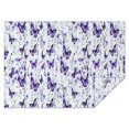 thumbnail image 1 of White Purple Butterfly Plant Pattern Rectangle Tablecloth 60"x84",Waterproof Polyester Rectangle Table Cloth, Wipeable Spillproof Polyester Tablecloth for Dining, Camping, Indoor and Outdoor, 1 of 5