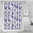 thumbnail image 1 of White Purple Butterfly Plant Pattern Shower Curtain 72"x72" ,Bathroom Decorative Shower Curtains Set with 12 Hooks,Modern Waterproof Washable Shower Curtain, 1 of 6