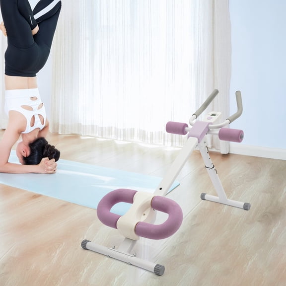 White+ Purple Foldable Abdominal Exercise Machine, Abdominal Workout Equipment, Abdominal Trainer Machine, Maximum Load Capacity: 100kg/220.46lbs