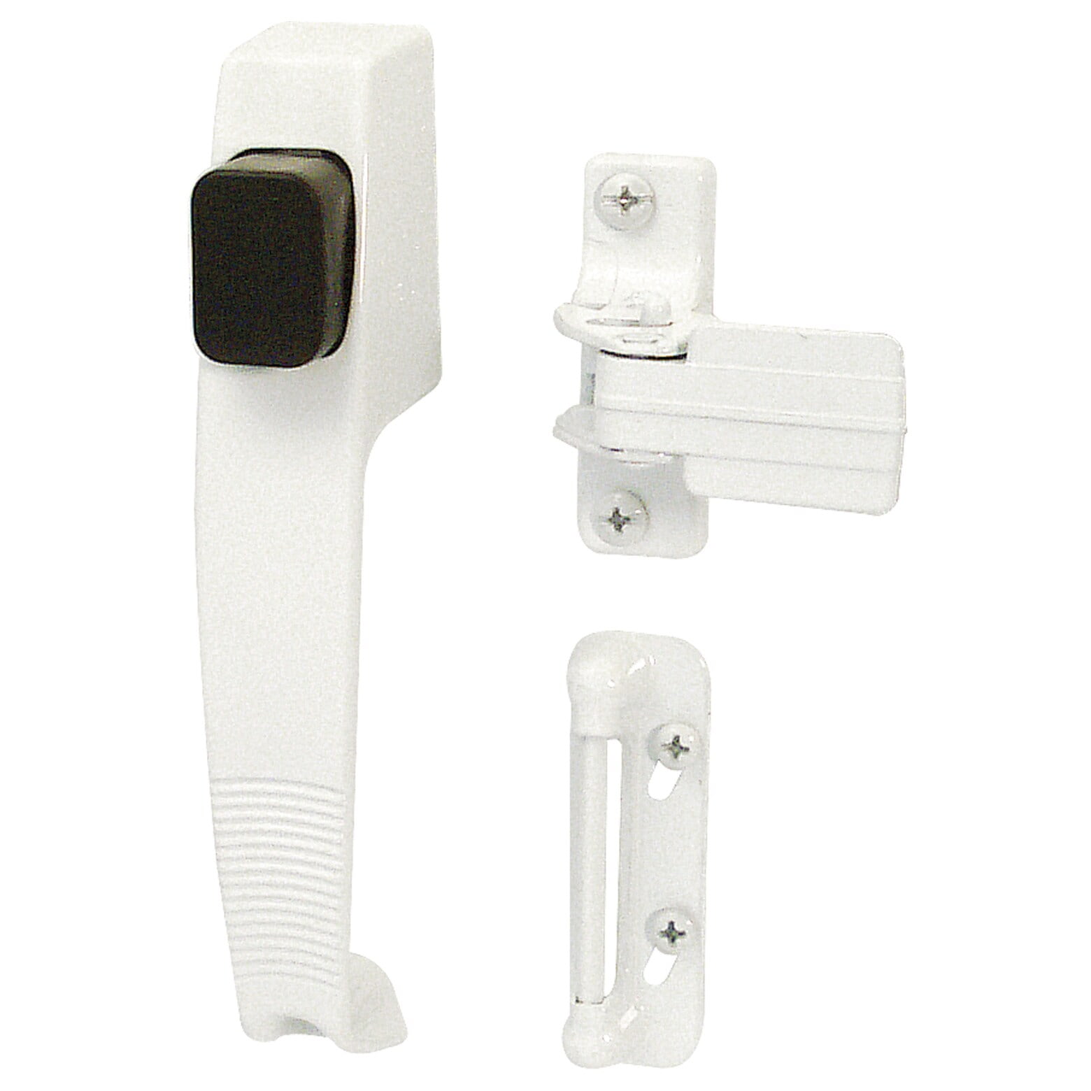 White Push Button Latch with Tie Down