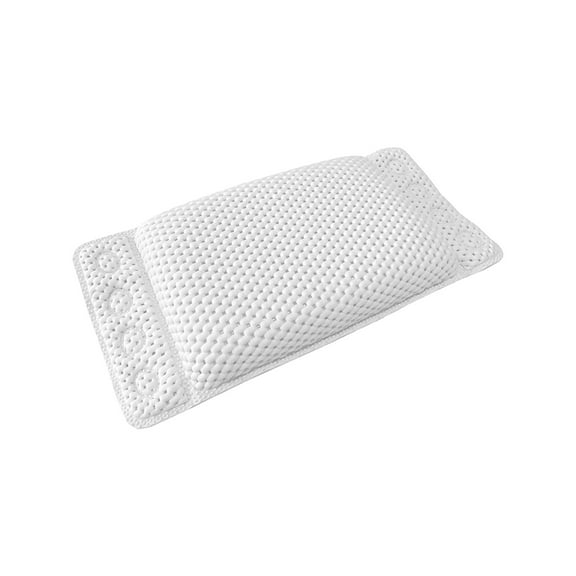 White Pvc Bathtub Pillow Cushion Backrest With Suction Cup Non-Slip Waterproof Sponge Pillow For Bath Comfort
