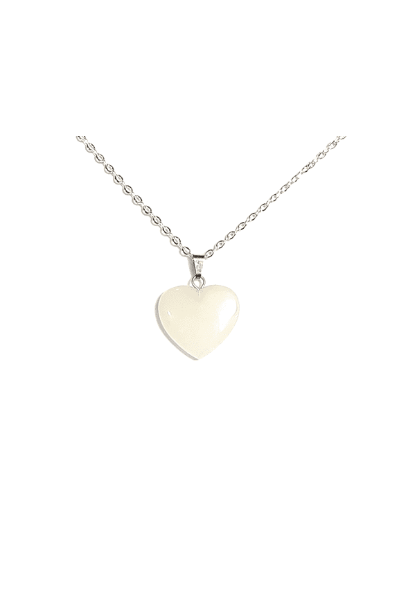 White Quartz Heart Necklace