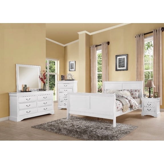 White Queen Bed Boasting Classic Design and Durable Solid Pine Frame