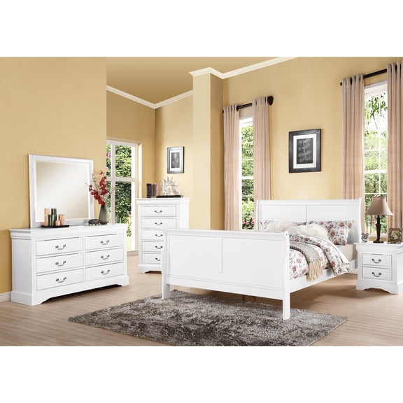 White Queen Bed With A Timeless Look And Construction An Elegant Curved Frame