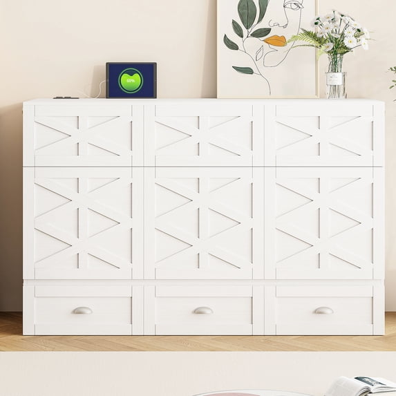 White Queen Size Bed With Stylish Patterns - Add Character To Room Brushed Plentiful Storage Facilities. Space Utilization Artistry. 450lb Stable Capacity. & Outlet Services. Sophisticated Strip