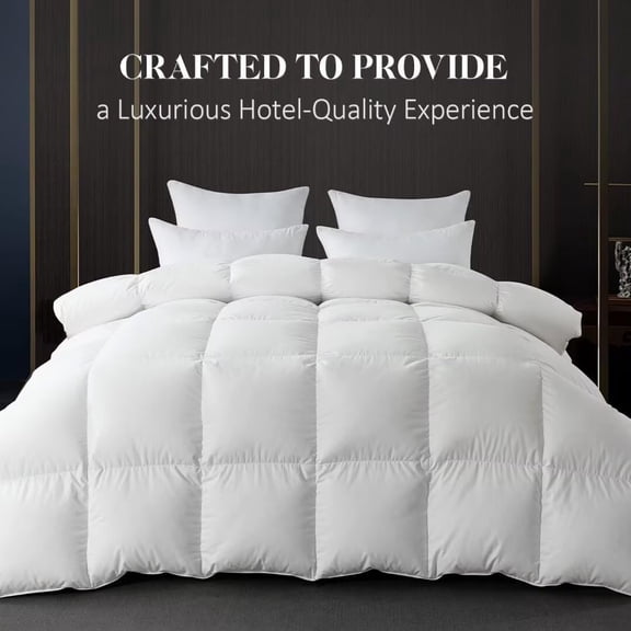 White Queen Size Feather Down Fiber Comforter