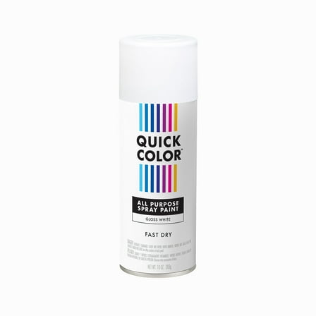 White, Quick Color Gloss All Purpose Spray Paint-391191, 10 oz