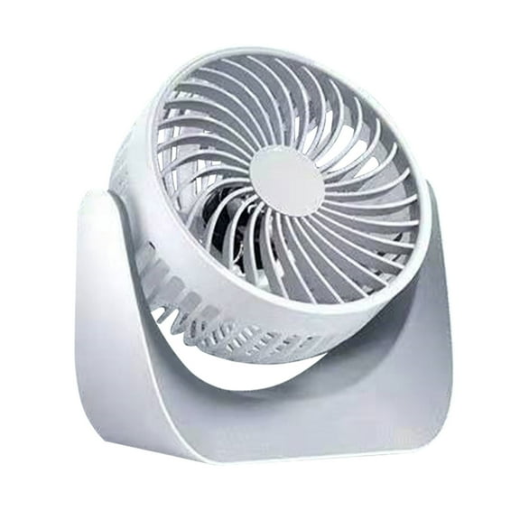 White Quiet Brushless Turbine Desktop Fan 360 Degree Rotation Touch Induction On Off Usb Rechargeable 3 Wind Levels 6.30X3.27X6.89In
