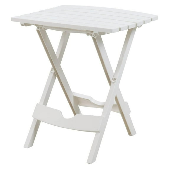 White Quik Fold Patio Side Table - Resin Folding Side Table for Small Spaces - Dorm, Apartment, Balcony - 15.25"W x 17.38"D x 19.75"H - 25lb Capacity One Size