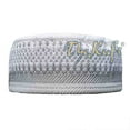 thumbnail image 1 of White Quilted Hat With Unique Silver Embroidery (S-22"(56cm), Male, Adult, White, 17.79), 1 of 2