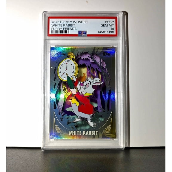 White Rabbit 2025 Topps Disney #FF-7 Furry Friends Card PSA 10 Gem